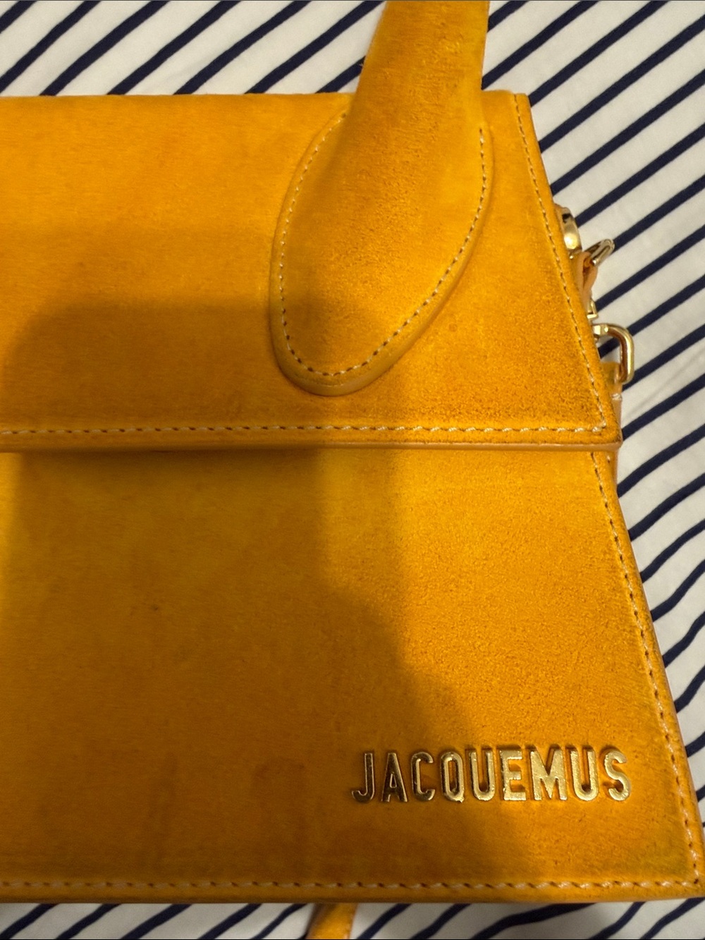 Jacquemus Orange La Montagne Le Grand Chiquito Suede Top-Handle Satchel - Picture 6 of 7